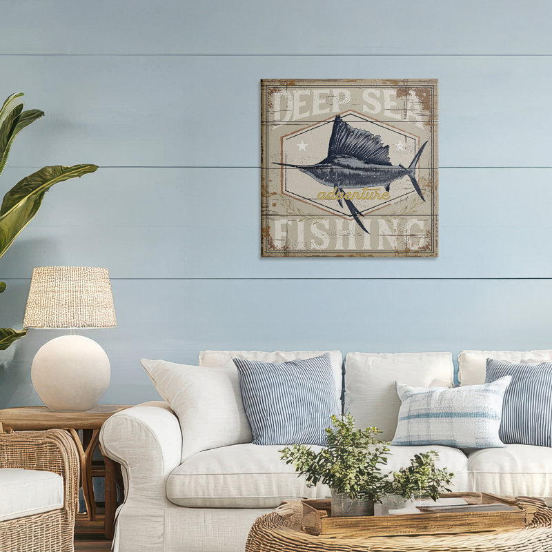 Deep Sea Fishing Adventure, conception de Jennifer Pugh, H 30 po x l 30 po