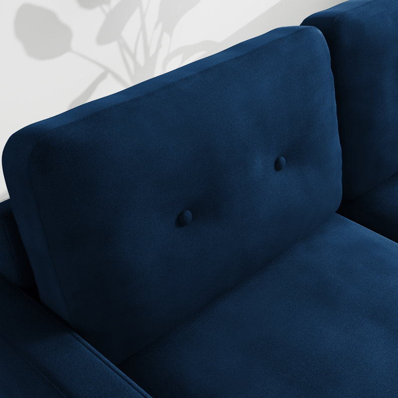 Madian Velvet Sofa, Space Blue Velvet, 32.7" H x 58" W x 30" D