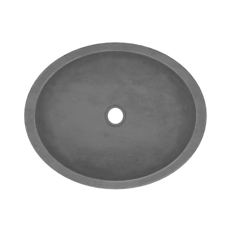 Tolosa Stone Handmade Oval Drop-in Bathroom Sink, Slate