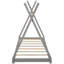 Lit plateforme gris simple en forme de triangle - composé de bois de pin et facile à assembler