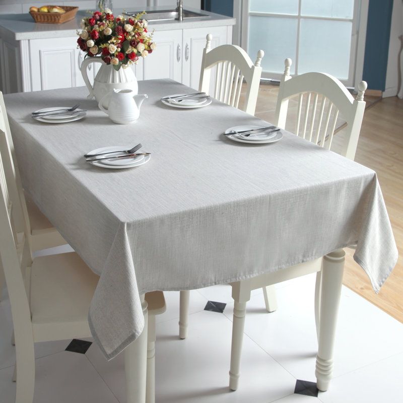 Jamieson High Quality Rectangle Cotton and Linen Tablecloth, Beige