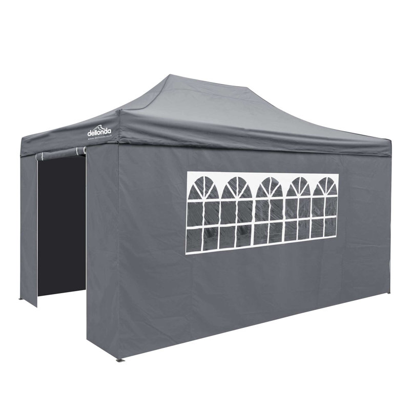 Premium 3m x 4.5m Steel Pop-Up Gazebo, Grey