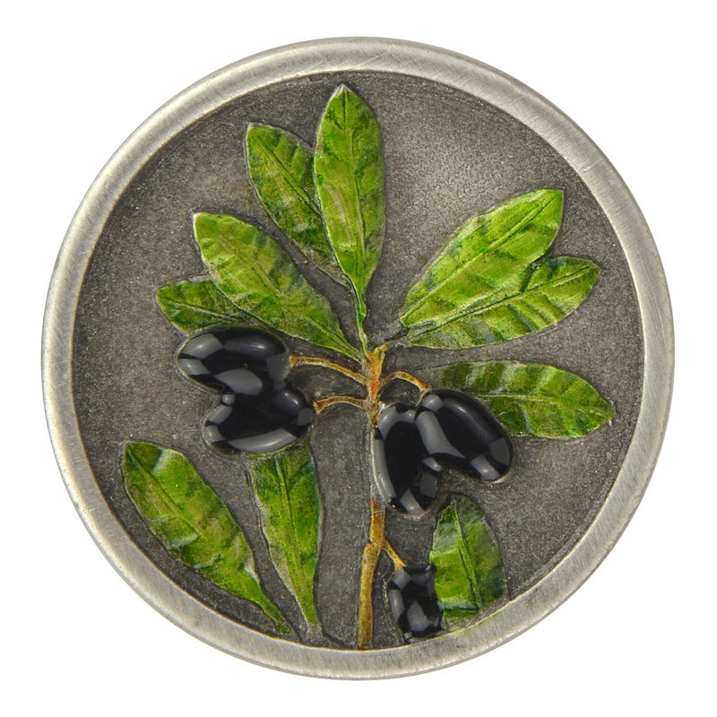 Tuscan Mushroom Knob, Pewter Hand Tinted