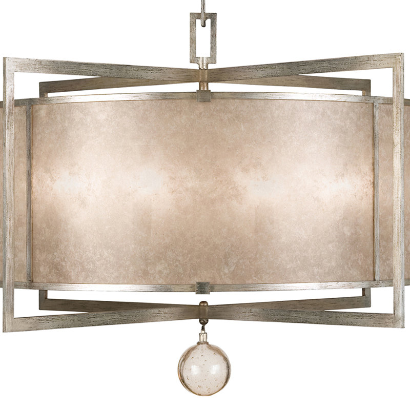 Singapore Moderne 8 - Light Chandelier, Muted Silver Leaf