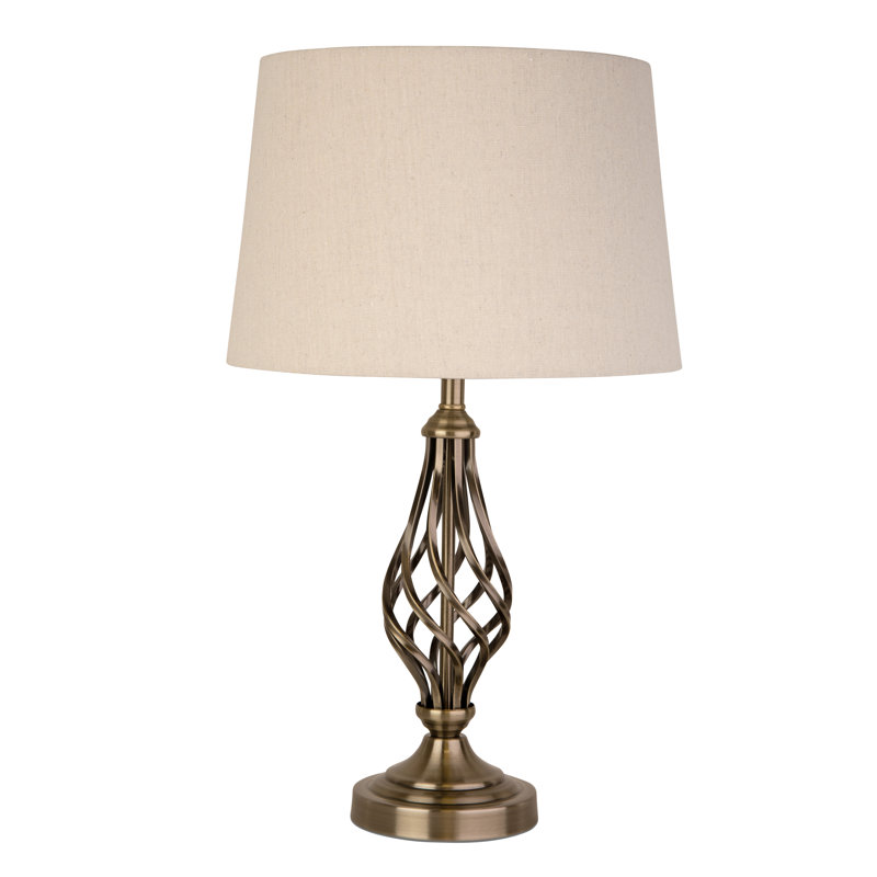 Bratton 49cm Traditional Twist Antique Brass Table Lamp, Antique Brass