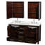 Meuble-lavabo double 60 po avec comptoir en quartz et armoires à pharmacie Sheffield-100482182-100482183-100500455