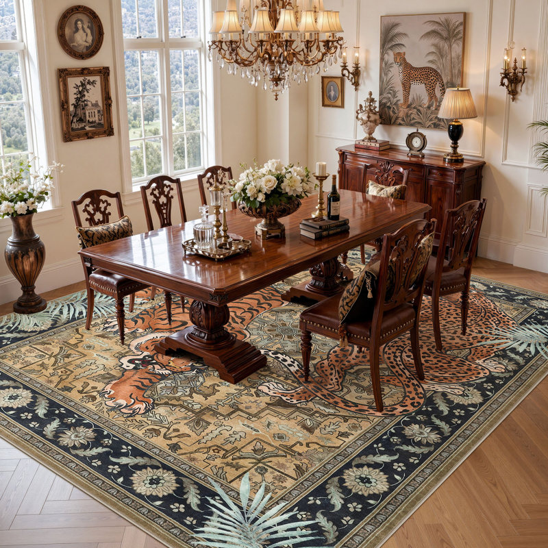 Tapis intérieur doux et antidérapant Boho, Rectangle 8' x 10', Brown