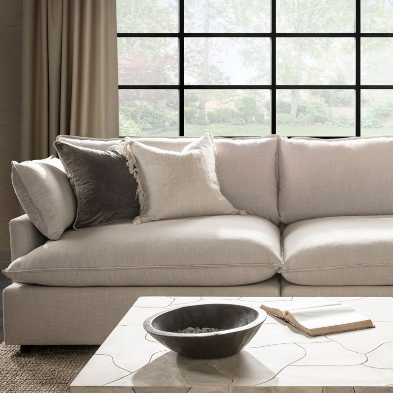 Volta Fringe Linen Blend Throw Pillow