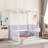 Full Size Canopy Frame Rubber Wooden Frame Material Floor Bed Frame With Fence,Guardrails