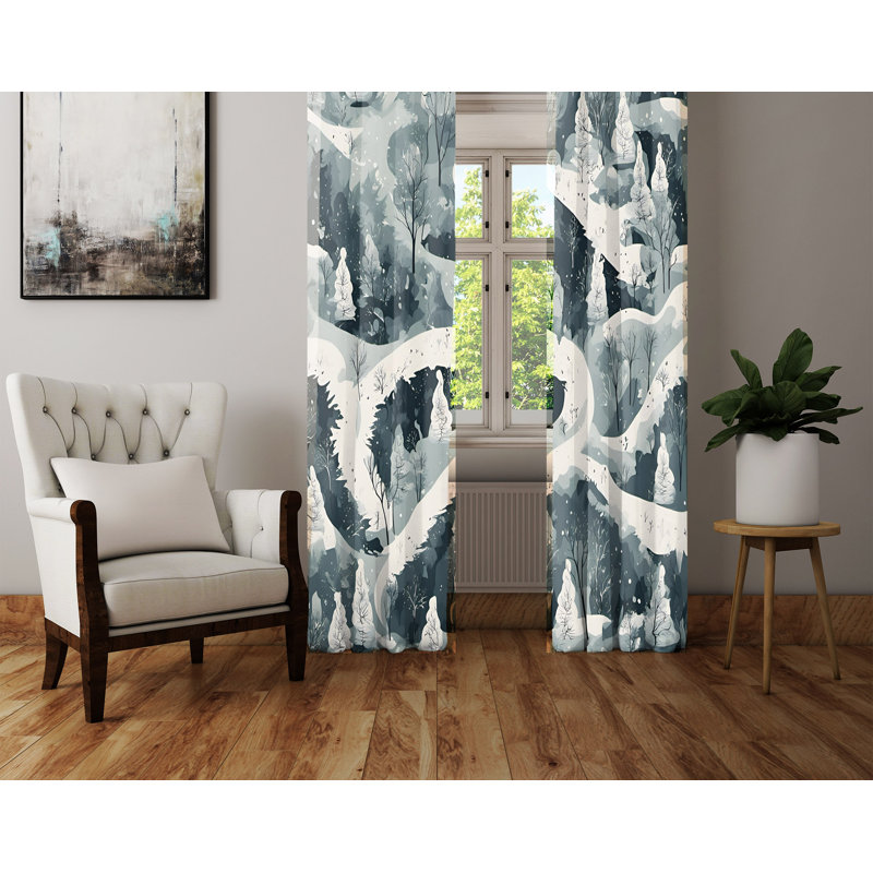 Paire de rideaux semi-transparents en polyester Framingham, L 40 po x L 61 po