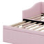 Lit de jour simple rembourré extensible avec dossier en L-207830647
