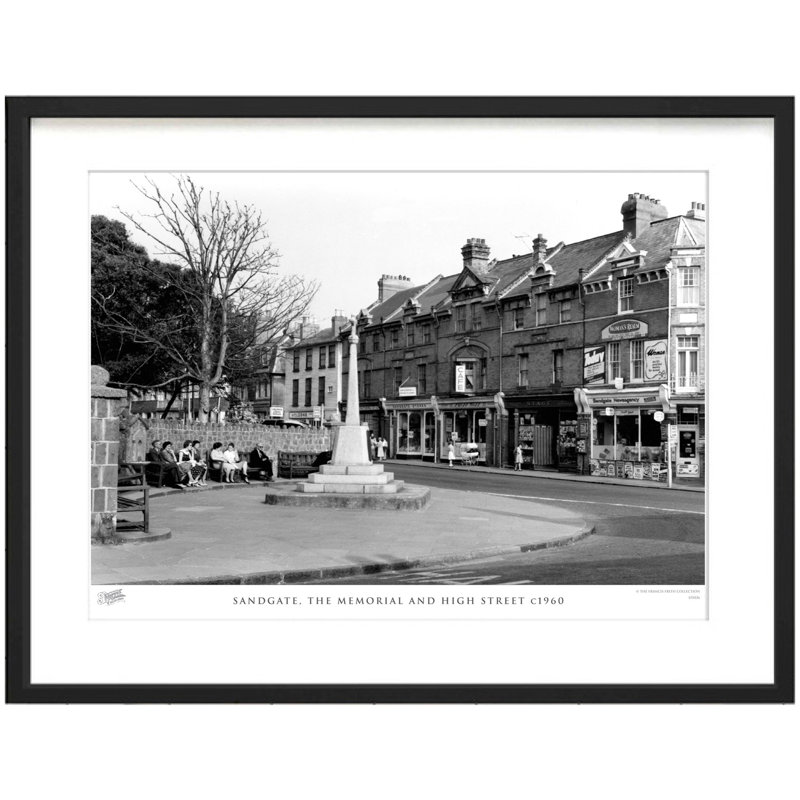 Sandgate, The Memorial And High Street C1960 by Francis Frith - Single Picture Frame Print, 28cm H x 36cm W x 2.3cm D