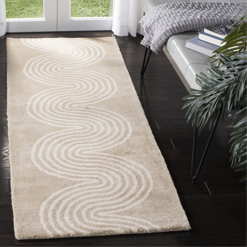 Deedie Hand Tufted Wool Geometric Rug, Runner 2'3" x 7'
