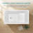 47" Acrylic Freestanding Bathtub with Built-In Seat, High-Gloss Finish, Chrome Overflow & Pop-Up Drain