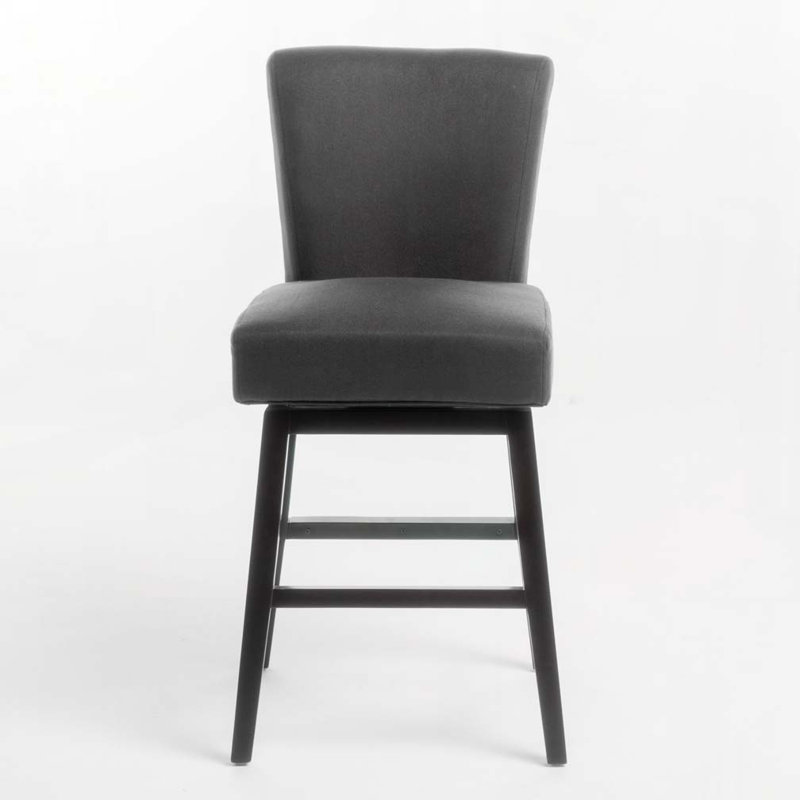Tabourets de bar rembourrés en tissu avec repose-pieds
