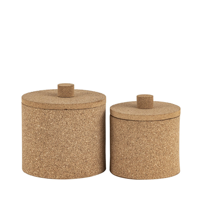 Boîte ronde en liège, H 6,25 po x l 6,25 po x P 6,25 po