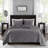 3 Piece Velvet Quilt Set Grey Full/Queen