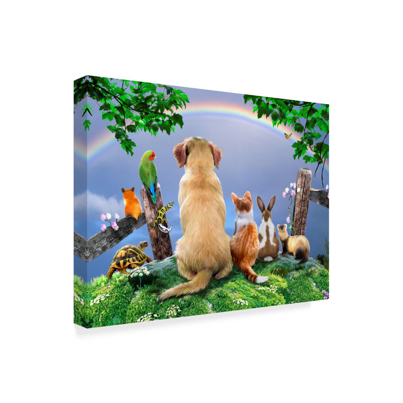 « watching the rainbow », reproduction d’art graphique sur toile tendue, H 14 po x l 19 po x P 2 po