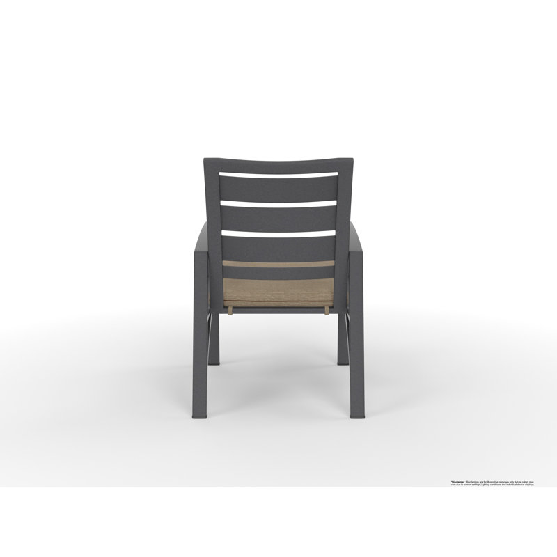 Arc Outdoor Dining Armchair, Graphite, Mainstreet Latte