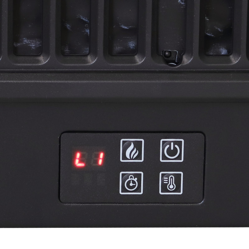 23'' Black Electric Log Fireplace Insert Heater with Remote