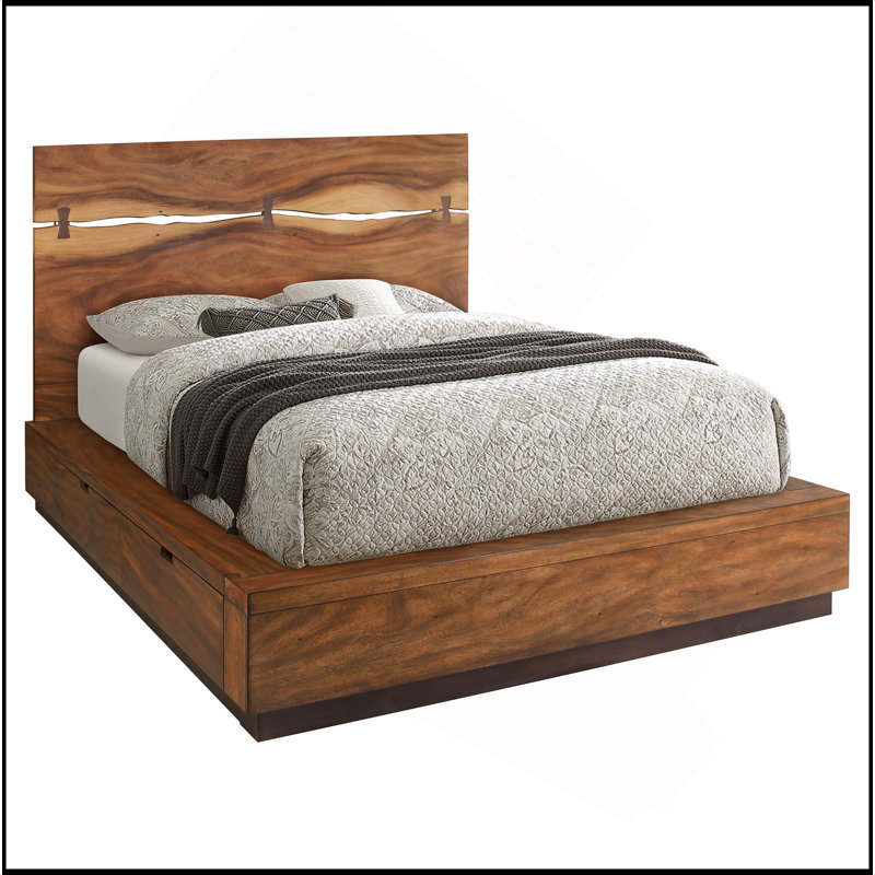Mallory Smokey Walnut Queen Storage Platform Bed