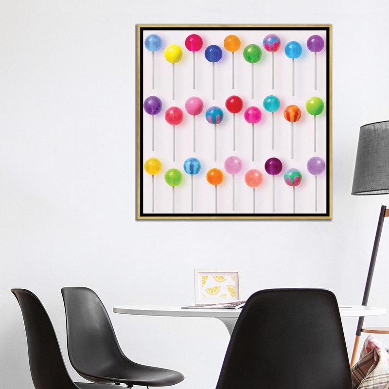« Sucettes colorées » par Erin Summer-impression d’art graphique, Pas de tapis, H 37 po x l 37 po x P 1,5 po