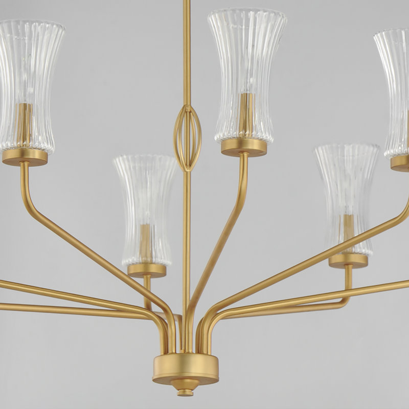 Yuriko 8 - Light Steel Dimmable Classic / Traditional Chandelier