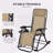 2 Pieces Outdoor Rocking Chairs, Foldable Reclining Zero Gravity Lounge Rocker With Pillow, Cup & Phone Holder, Combo Design With Folding Legs, Beige-255163365