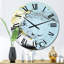 Horloge murale moderne bleu clair, jaune et noir-1763718253