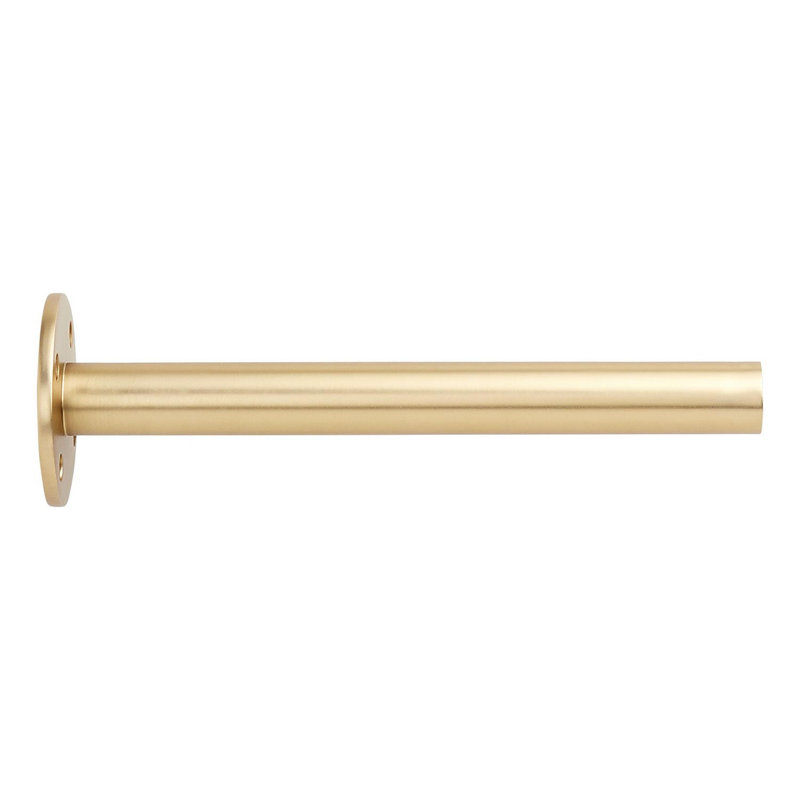 Wellston Brass Shelf Bracket, Satin Brass, 2.5" H x 8.38" W x 2.5" D