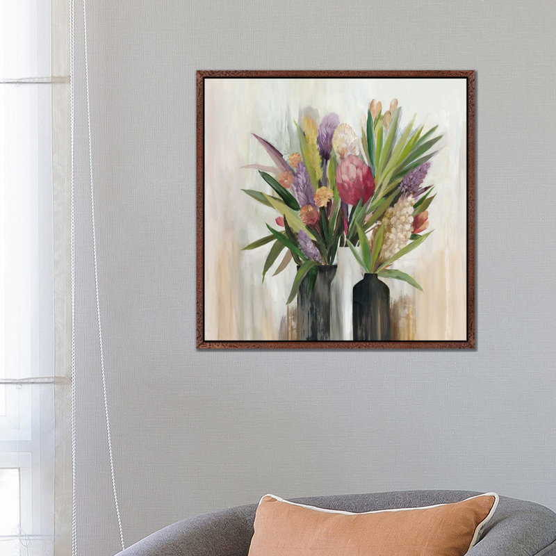 Tropical Paradise In Bloom by Asia Jensen - Gallery-Wrapped Canvas Giclée on Canvas, Classic Wood Floater Framed