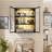 Medicine Cabinet with Fluted Glass Doors, Over Toilet Storage Cabinet with Sensor Light, Bathroom Wall Mounted Metal Organizer for Bathroom and Kitchen (Black)-122589623