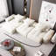 Canapé modulaire en chenille avec repose-pieds et coussins Boneless-344732532