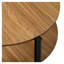 Table basse ronde en bois d'ingénierie finition noyer avec tablette ouverte - Mobilier de salon de style transitionnel