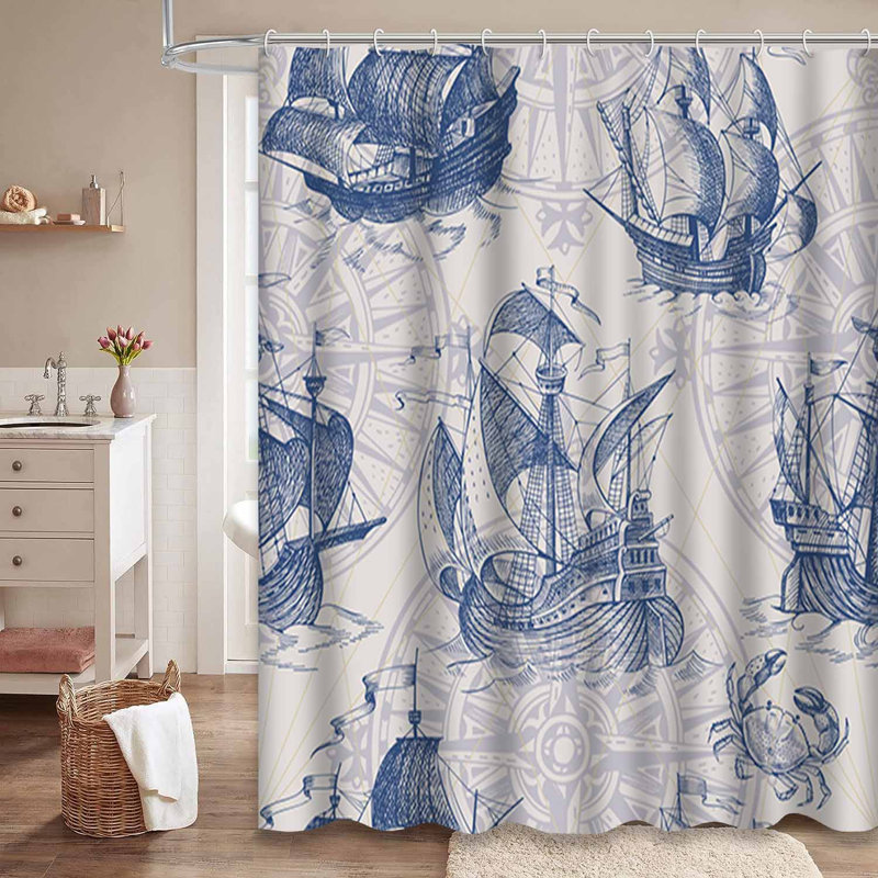 Rideau de douche imperméable avec 12 crochets, L 72 po x l 72 po