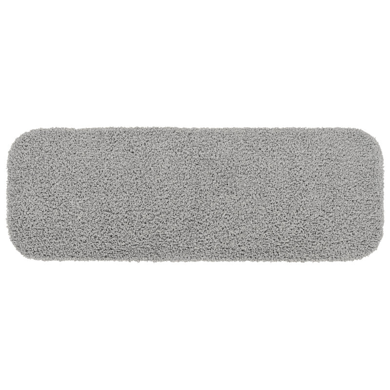 Frechette Nylon Bath Rug with Non-Slip Backing, 22" W x 60" L, Platinum Gray