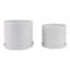 Ensemble de pots à fleurs en céramique à finition surélevée à finition brillante pour l'intérieur et l'extérieur, ensemble de 2 - 10 po, 9 po blanc