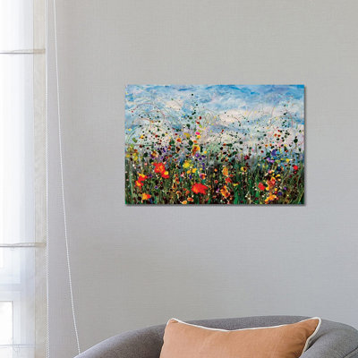 " Autumn Maple Leaves On The Grass " by OLena Art Painting Print