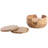 Wood Round 4 Piece Coaster Set With Holder