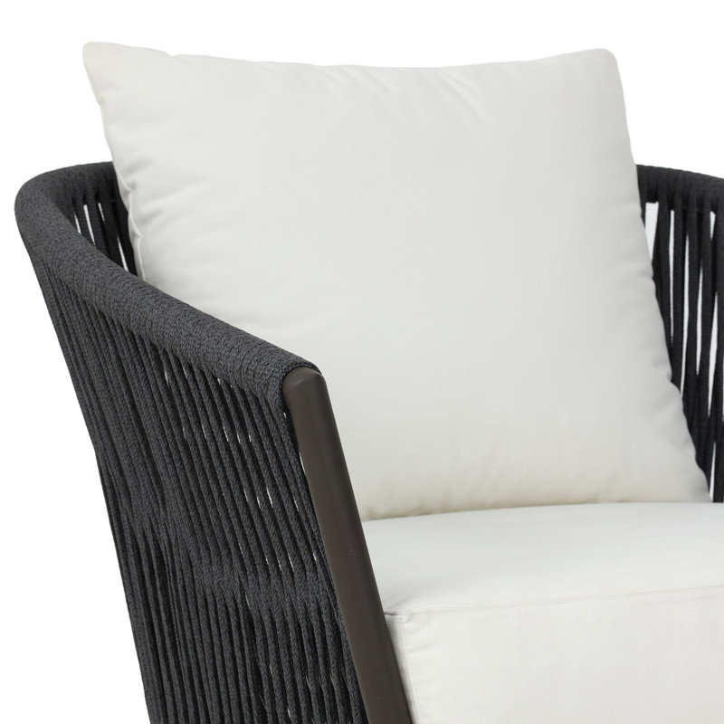 Porto Outdoor Lounge Chair, Acrylic, Arashi Salt Cushion/Bronze Frame