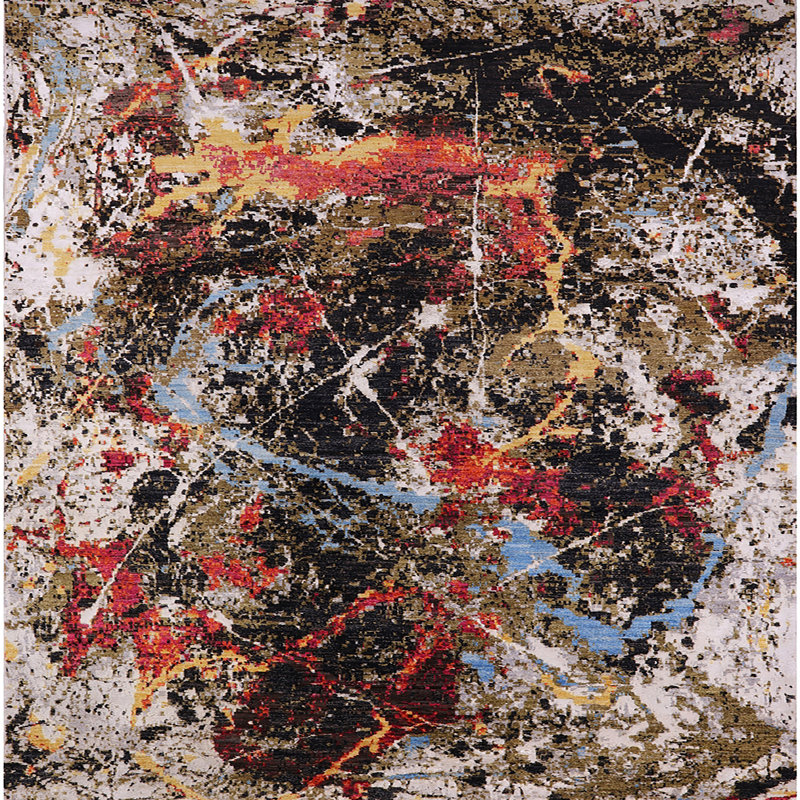 Abstract Indoor Rug, Square 4'
