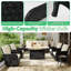 Ensemble de conversation de patio extérieur en osier 8 pièces avec des chaises pivotantes et des poufs-146366371-146366380