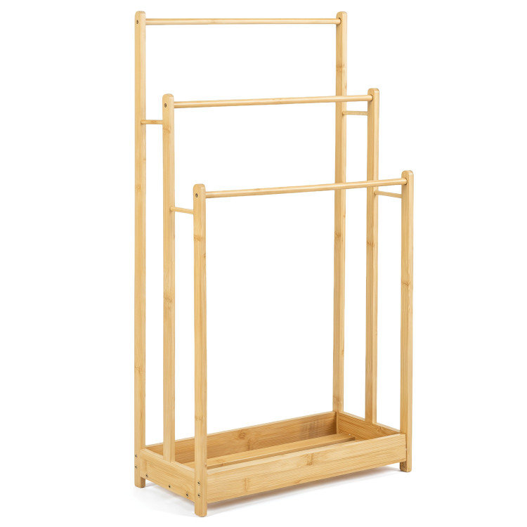 Porte-serviettes sur pied à 3 niveaux avec tablette de rangement