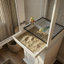 Cage à oiseaux moderne avec armoire de rangement avec plateau amovible et grillage pour petits et moyens oiseaux