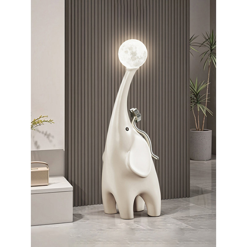 Lampe sur pied simple en résine moderne, Beige
