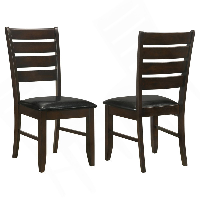 Cappuccino et chaises d'appoint rembourrées noires (ensemble de 2)