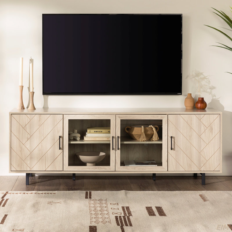 Meuble télé 70 po Modern Modern Scandinavian, Marron clair