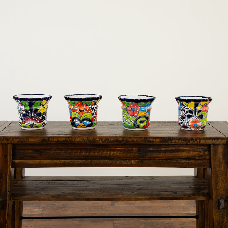 7in. x 8in. Handmade Mexican Talavera Ceramic Planter