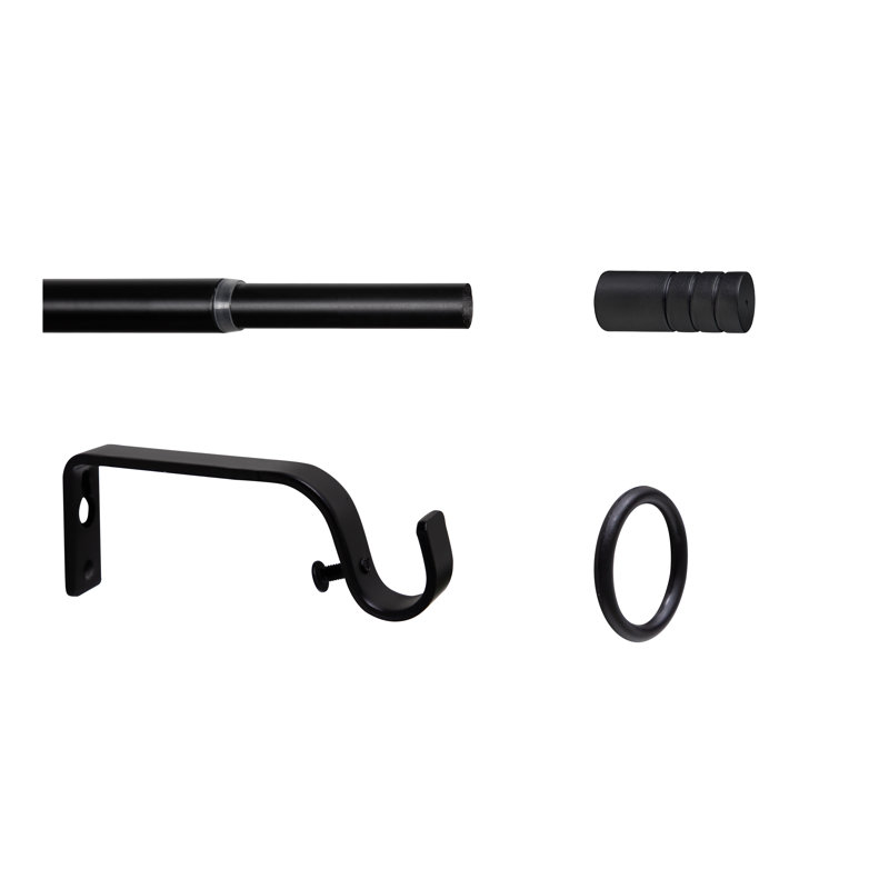 Balance Curtain Pole Set, Black