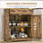 Cabinets with Solid Wood Countertop, Modern Rustic Kitchen Storage Sideboard with 2 Drawers, Doors &amp; Adjustable Shelf | Rustic Brown | Engineered Wood